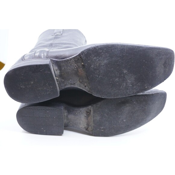 Reyme Boots Western Armadillo Black Leather Pointed Toe Side Zip Mex 28.5 US 9.5 - Picture 6 of 12